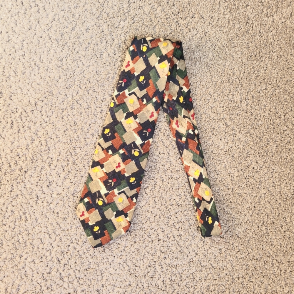 Men's Geoffrey Beene Multicolor Patchwork Fruit Tie - Picture 2 of 5
